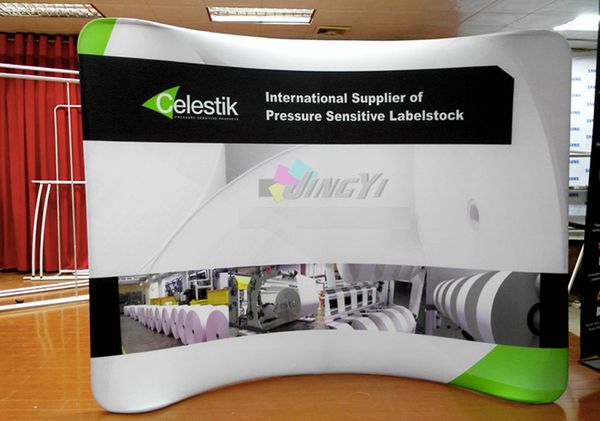 Portable 8x8 8x10 Graphic Custom Tension Fabric Curved Pop up Trade Backdrop A Frame Banner Wall Display Counter Stand