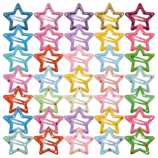 Clipes BB Estilo Coreano Moda Formato de Estrela Infantil Candy Color Desenhos Animados Franjas Grampos de Cabelo Acessórios de Cabelo para Crianças