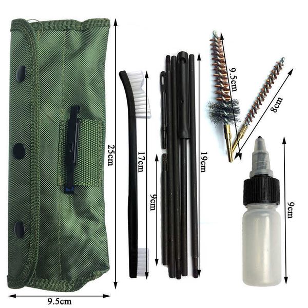 Set di kit per la pulizia della pistola del fucile con freccia per arco Nuovo pezzo di arrivo .22cal 5.56mm Asta di pulizia Spazzola per pulizia in nylon Accessori per pistola Strumenti pulitiHKD230626