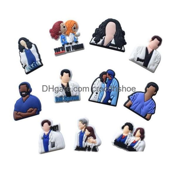 Charms Parti di scarpe Accessori Decorazione medico Zoccolo Infermiera Fascino in pvc per decorazioni Croc Drop Delivery Ot75X Risultati dei gioielli Compon Dhpty