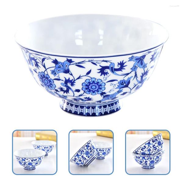 Set di stoviglie Calice di porcellana bianca blu Ciotola per insalata Ciotole Ramen giapponese in ceramica Riso Piccolo grande portaspaghetti Regalo