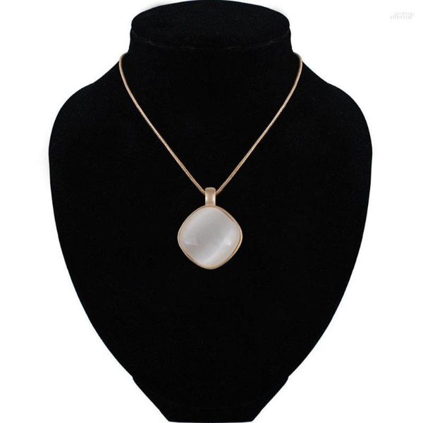 Anhänger Halsketten Aussage Rose Gold Big Opal Anhänger Kreise Choker Halskette Für Frauen Weihnachten Geschenk Collares Mujer