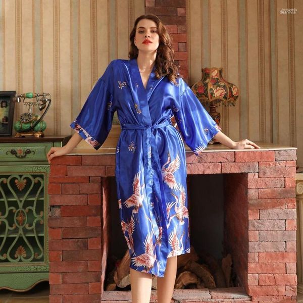 Indumenti da notte da donna Colore da donna Arrivo Abito da donna Kimono Yukata Sexy Seta Rayon Abito da donna Notte Mujer Pijama Sposa Abito da sposa