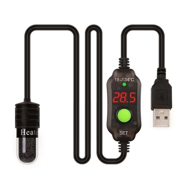 Filtragem aquecimento submersível aquecedor de aquário carregamento usb peixe para tanque ajustar temperatura 1834 marinho água salgada água doce 230626