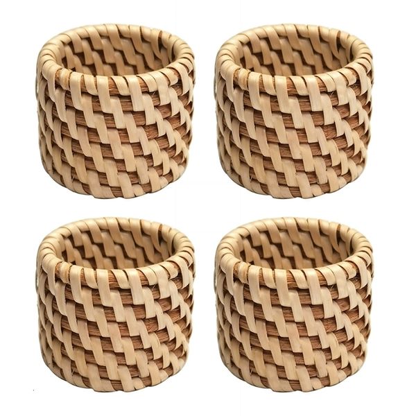 Anelli per asciugamani G5AB Materiale in rattan naturale Portatovaglioli Anello per tovaglioli Eco Friendly Festa per matrimoni Decorazione per la casa Regali per amici 230627