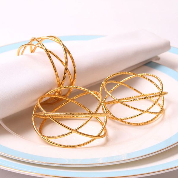 Anéis de toalha 6 peças de metal trançado simples modelos de anel fivela de guardanapo suporte de casamento para sala de jantar decoração de mesa de jantar familiar 230627