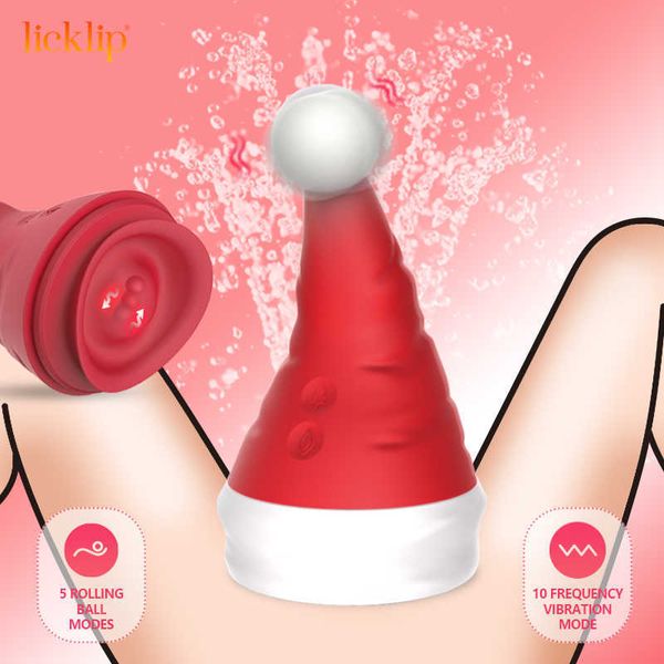 Vibradores New Christmas Hat Dildo Vibrador para mujeres Clit Nipple Stimulator Toys Adultos Pareja Sex Toy Gift 18+ 230626