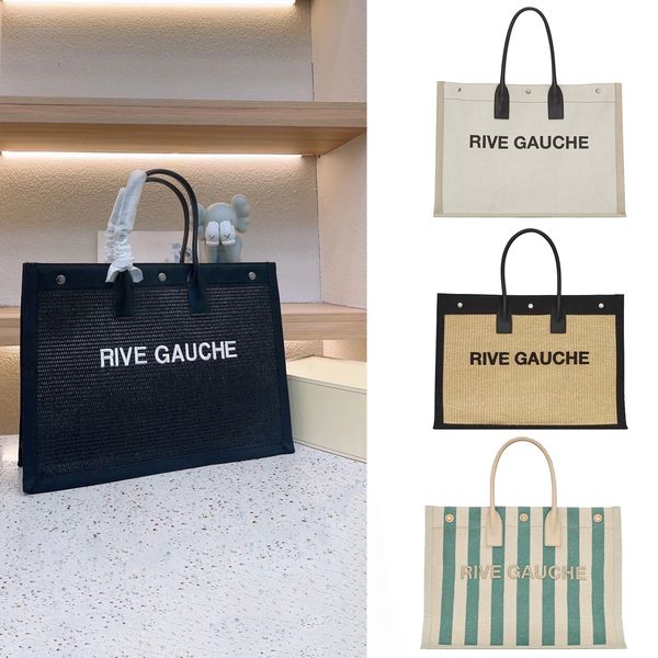 bolsa de mão de ombro feminina de corpo cruzado de designer de luxo por atacado ráfias masculinas clássicas Rive Gauche bolsas de praia sacolas de praia cesta de compras grandes sacolas tecidas bolsas de embreagem