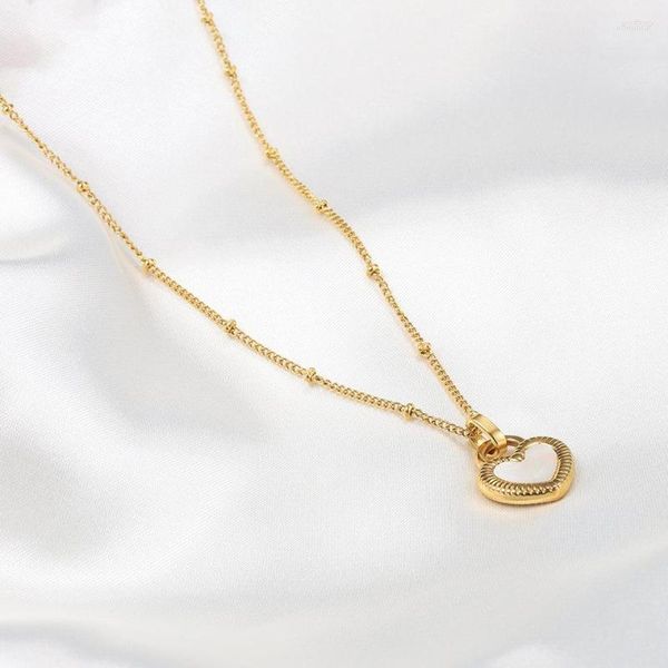 Girocollo Catena in acciaio al titanio placcato in oro Forever Love Lock Cuore Collana Gioielli di moda Clavicola Regalo all'ingrosso per le donne