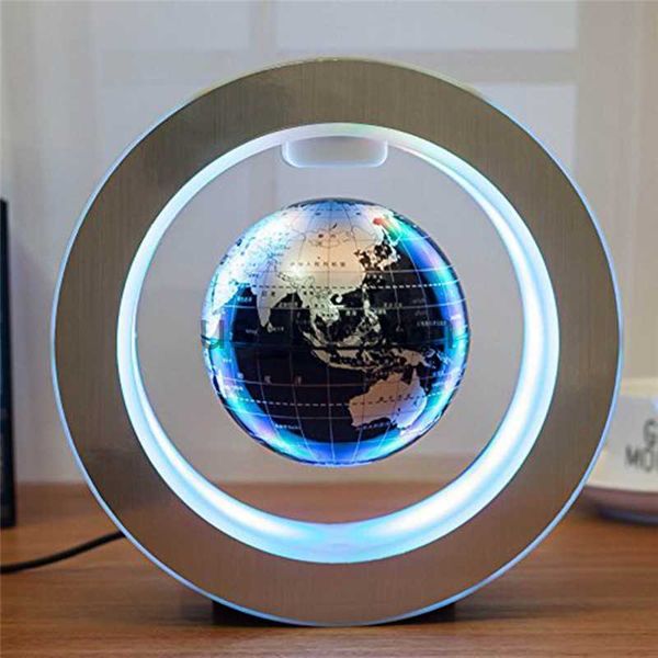 Oggetti decorativi Figurine da 4 pollici a led rotondo a led globo galleggiante geografia levitante lampade notturne rotanti mappa del mondo mappa dell'ufficio arredamento per la casa