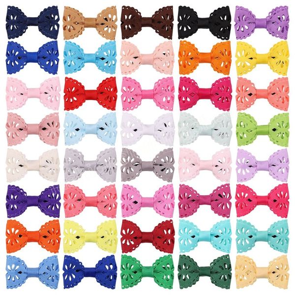 Kleinkind Einfarbig Bowknot Haar Clips Mode Höhlte Bögen Pony Haarnadel Baby Mädchen Kopfbedeckungen Geburtstag Geschenk Foto Requisiten