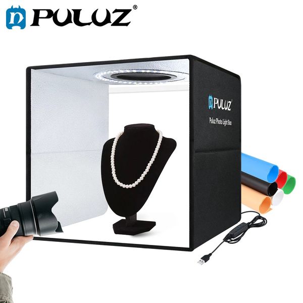 Аксессуары для студии освещения Puluz Po Box Portable Pography Lightbox Набор для съемки палатки 612 Color Backdrop Light Softbox 230626