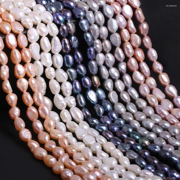 Perline Perla d'acqua dolce naturale Foro dritto Distanziatore allentato leggero su due lati per creazione di gioielli braccialetto collana fai da te