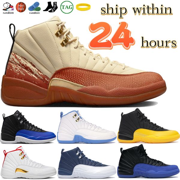 2023 Jumpman 12 Tênis de Basquete 12s Men Shoe Designer Tênis Golf Stealth Black Game Hyper Royal University Gold Blue Indigo Royalty Taxi Sports Trainers