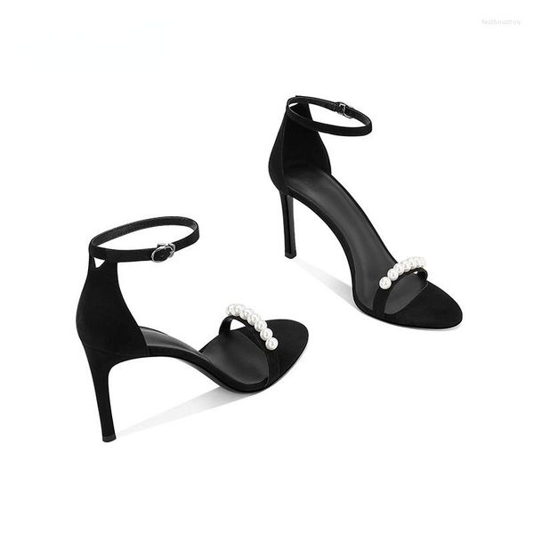 Moda Super Sandals 2023 High Stiletto Heels Pumps Sapatos femininos abertos Toe Strappy Sexy Ladies Summer Mulher 3034