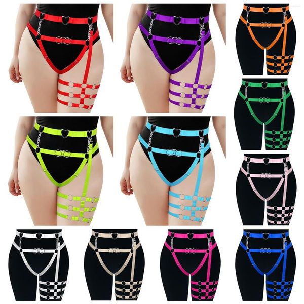 Cinture Busty Women's Belt Goth Vita Catena Harness Moda Punk Abbigliamento Festival Rave Wear Costume Regola Bondgae Reggicalze Giarrettiere