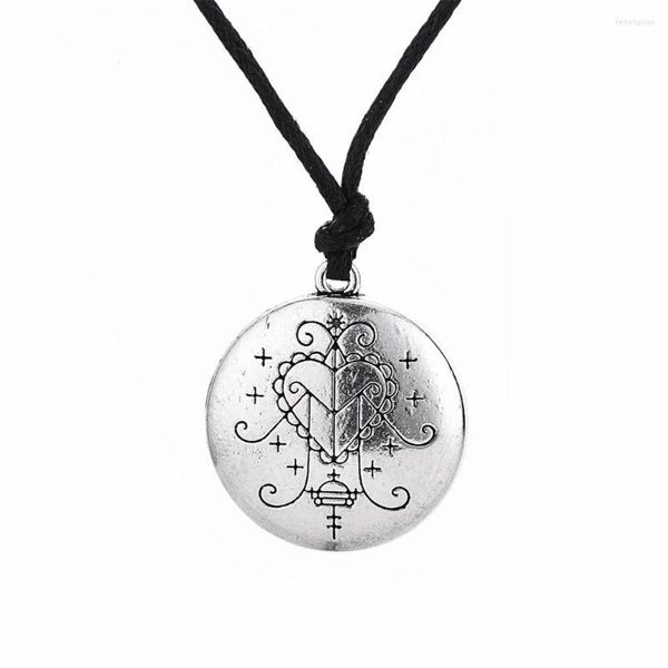 Ожерелья с подвесками Voodoo Loa Veve ручной штамп Vodoun Lwa Love Talisman Chain Hoodoo Amulet ожерелье
