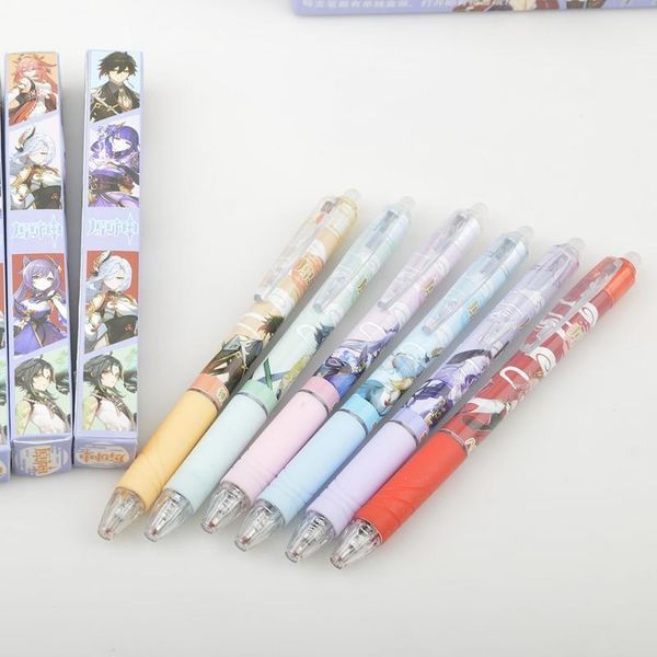 Canetas 10 canetas/set Anime Genshin Impact Gel Pen Study Stationery Prese