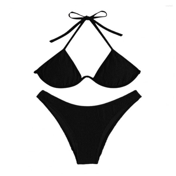 Roupa de banho feminina 2 pçs/conjunto biquíni de natação separado para praia ao ar livre sexy cueca push-up sutiã