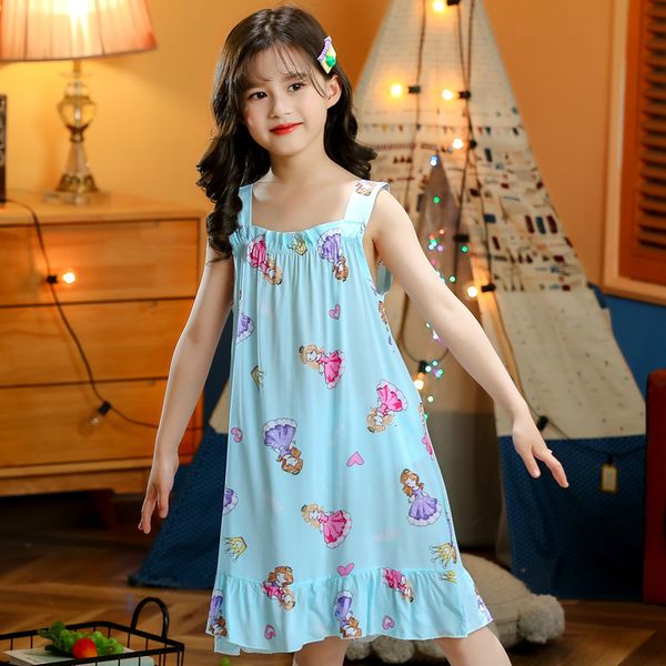 Pijama Yaz Gecelik Kızlar için Prenses Çocuk Gençler Kız Gecelik Bebek gece elbisesi Çocuk Pijama 3 6 8 10 12 Yıl 230627