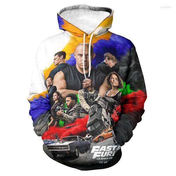 Felpe con cappuccio da uomo Movie Fast Furious Men 2023 Streetwear Fashion Cool Boys Autunno Grafica con stampa 3D Casual Felpa unisex