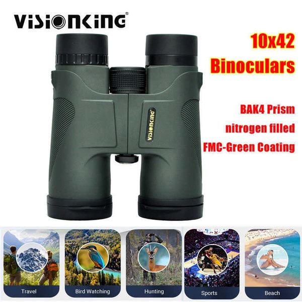 Binóculos telescópio visionking 10x42 zoom tescope binóculos poderosos profissionais de longo alcance bak4 hd portab monocular camping turismo ao ar livre hkd230627