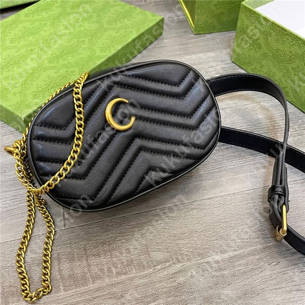 Kadın Bel Çantası Moda Lüks Fanny Paketi Yastık Klasik Altın Toka Kemer Çantası Zincir Nedensel Crossbody Göğüs Çantaları 6 Renkler