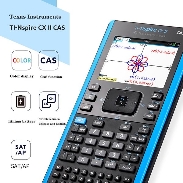 Calcolatori Nuovo 100% Calcolo di vendita calcolatrice USA Texas Instrumetns Ti Nspire CX CAS Color Graphics English SAT/AP Special