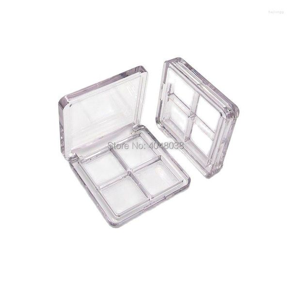 Bottiglie di stoccaggio 10pcs 30pcs palette di ombretti quadrati 4 griglie scatola riutilizzabile trasparente contenitore cosmetico in plastica custodia vuota fai-da-te