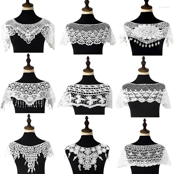 Sciarpe Hollow Pizzo all'uncinetto Collare falso Mantello Modello a conchiglia Pullover Scialle Avvolgere Nappe Decor Abito estivo Accessori moda