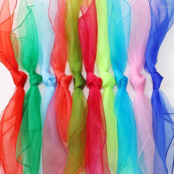 Шарфы 5/10 шт. квадратный шелковый цветной шарф 60 см детский шейный легкий вес производительность декоративная голова маленькие накидки