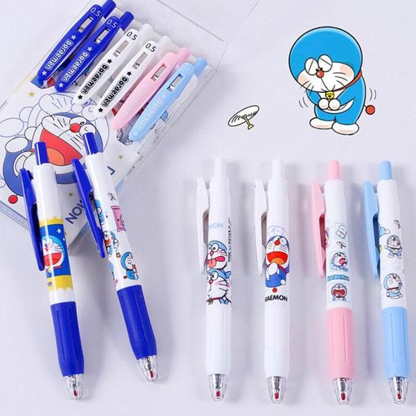 Stifte 36 PCs/Los Kawaii Doraemon Press Gel Pen niedlich 0,5 mm schwarzer Tinte Signature Stifte Werbegeschenke Schreibwarenschule Vorräte