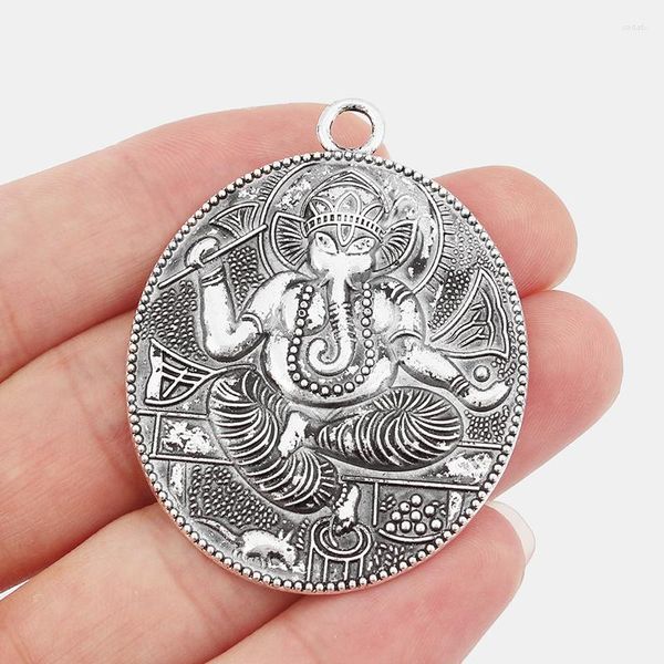 Collane con ciondolo 2 pezzi color argento antico ciondoli elefante fortunato connettori ovali per orecchini collana ricordo accessori per la creazione di gioielli