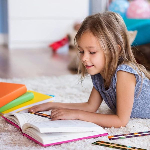 16 strisce di lettura guidata frasi per bambini che superano la dislessia segnalibri colorati evidenziatori (stile)