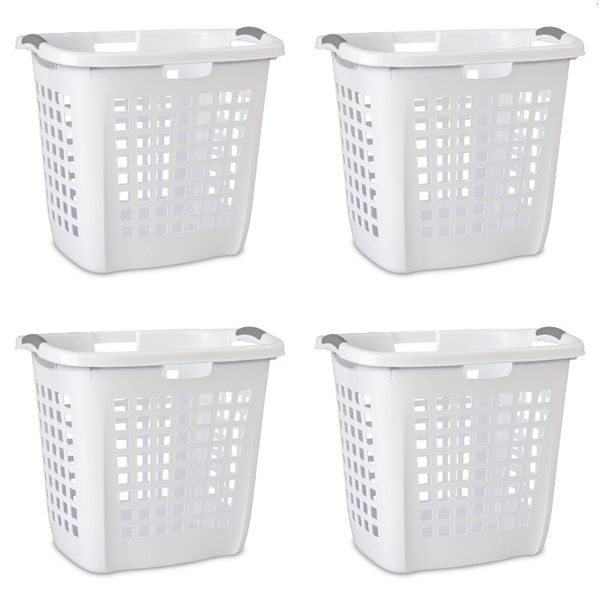 Cestini portabiancheria Sterilite Cesto portabiancheria in plastica ultra facile da trasportare Bianco Set di 4 cesti portabiancheria sporchi cesto portabiancheria pieghevole 230628