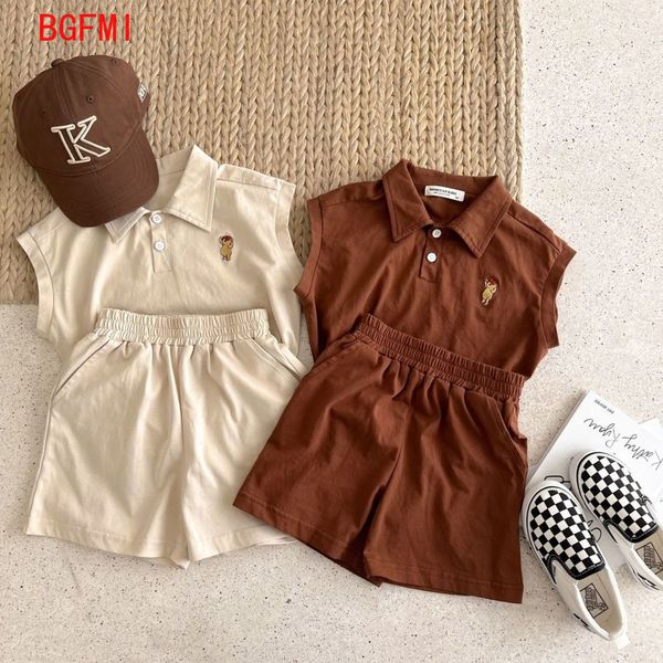 Set di abbigliamento Neonato Estate Abbigliamento per bambini Ragazze Camicia di cotone Pantaloncini a maniche corte Set di due pezzi Abito senza maniche per bambini Abiti da ragazza sottile 230627