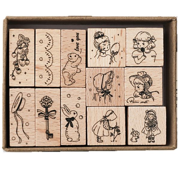 Stempel Holzstempel Scrapbooking-Sets mit Jenny, chinesischem Schriftzeichen, Universum, Blumenwoche, Deko, DIY, Basteln, Standard 230627