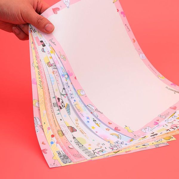 Papier 50 -Blätter/Set Multifunktional A4 Farbdrucker Papierspitzenmuster Kawaii Cartoon Stationery Creative Copy Paper Schreibpapier