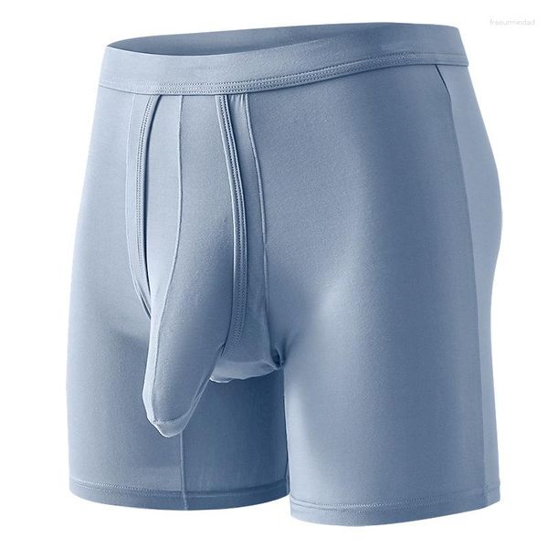 Cuecas masculinas cuecas bolsa peniana longa cueca boxer respirável Cuecas Slip Homme boxers calções esportivos calções de treino