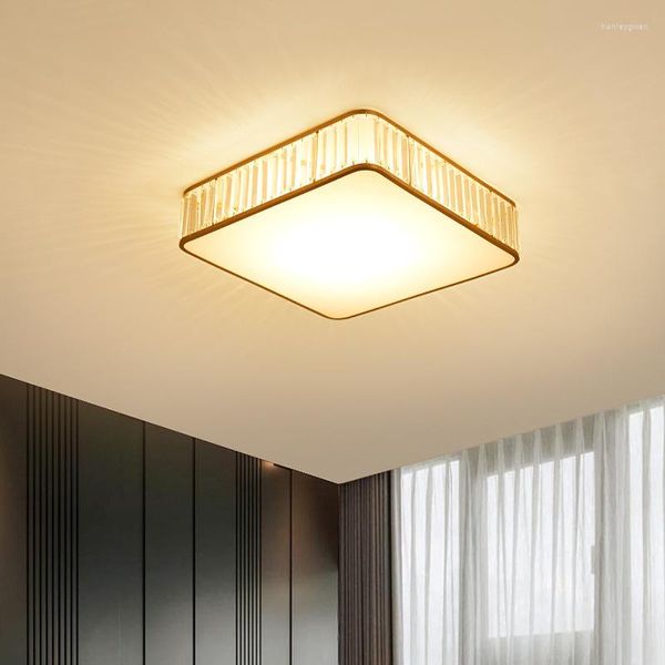 Candeeiros de teto Luz pós-moderna Luxo Cristal Quarto Candeeiro Simples Criativo Casa Sala Viver Romântico Quente