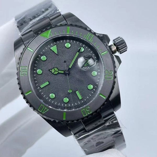 Herren-Designeruhr, 40 mm, vollautomatische mechanische U1-Edelstahl-Keramikring-wasserdichte Uhr, nachts leuchtend, Weihnachtsgeschenk