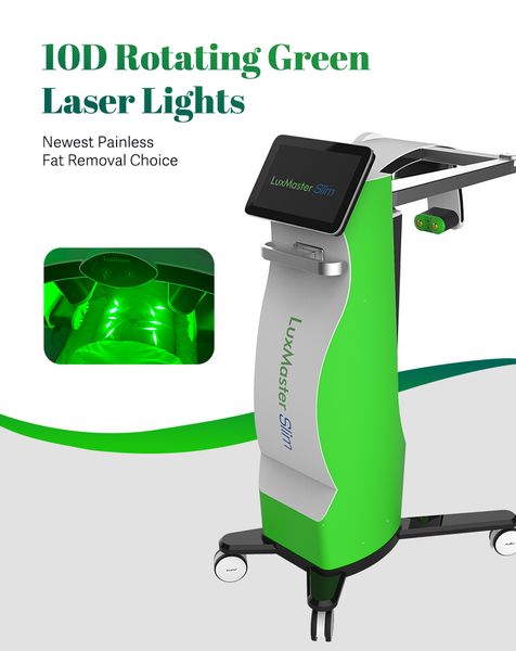 Mais novo Lipolysis LUX MASTER 10D LIPO laser SLIM perda de peso indolor máquina de emagrecimento indolor 532nm Green Lights Cold Laser dispositivo de queima de gordura equipamento de beleza
