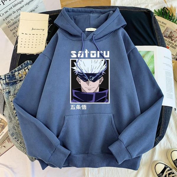 Erkek Hoodies Jujutsu Kaisen Beyaz Satoru Gojo Anime Hoodie Gevşek Polar Giyim Erkek Sokak Modası Eşofman Rahat Kazak