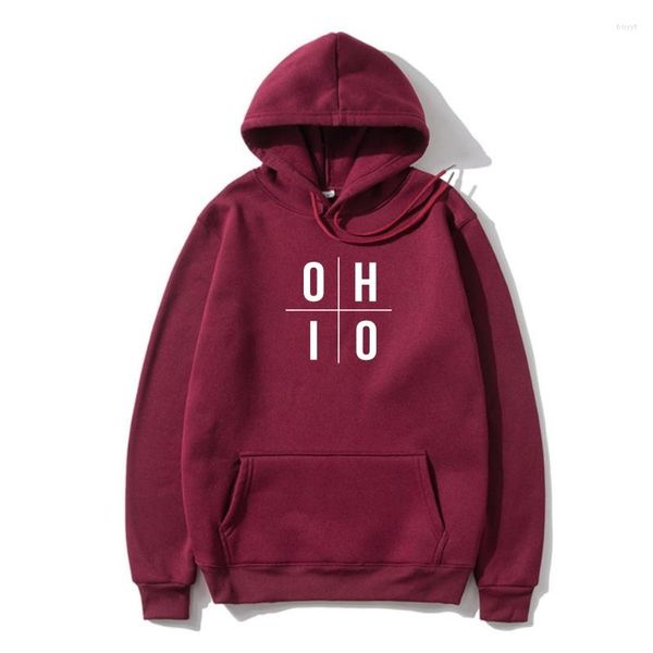 Мужские толстовки O H I Ohiohe Buckeye State Hoodieif Хлопок Мужская толстовка с капюшоном Camisas Hombre Hoodys Fleeceness Funny