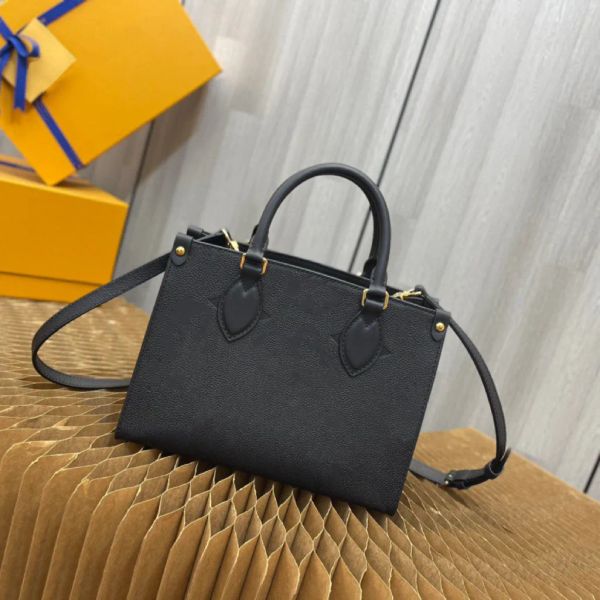 Borsa firmata Onthego PM Mini borsa shopping nera Borsa shopping in pelle Empreinte Borse donna con cinghie Borse Borsa a tracolla da donna di lusso Borsa goffrata