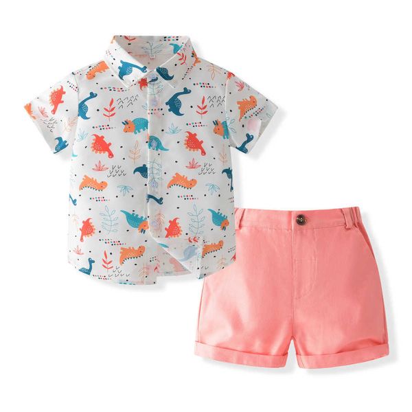 Set di pantaloni casual corti da ragazzo per abbigliamento, tendenza abbigliamento estivo, versione coreana, camicie per bambini, set di abiti da ragazza per bambini