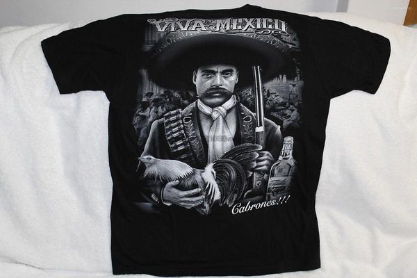 Damen-T-Shirts VIVA MEXICO CABRONES EMILIANO ZAPATA ROOSTER RIFLE REVOLUTIONÄRE T-SHIRT-HEMD