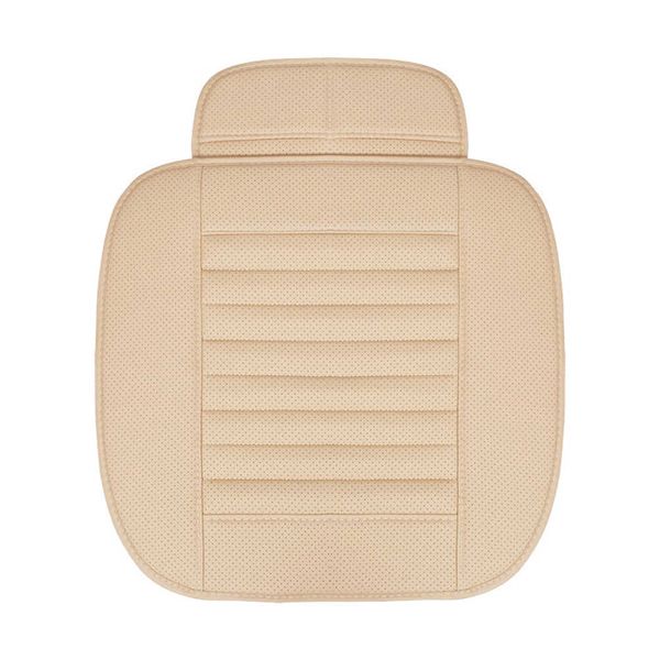 Cuscini Coprisedile universale per auto Cuscino estivo traspirante in pelle PU Cuscino per sedia anteriore Protezione Accessori auto Beige AA230525