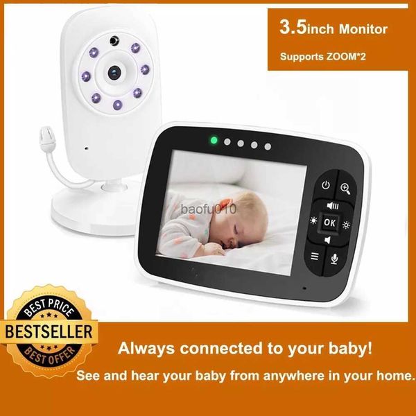 Kabelloses Babyphone, 3,5-Zoll-LCD-Display, Nachtsichtkamera für Säuglinge, Zwei-Wege-Audio, Temperatursensor, ECO-Modus, Schlaflieder, L230619