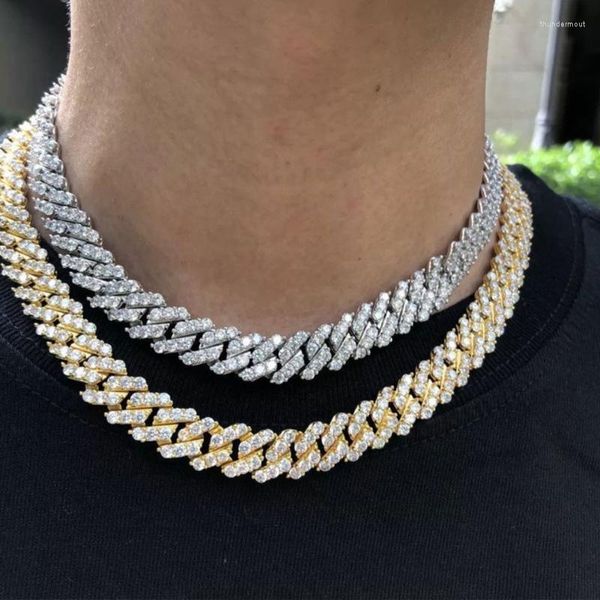 Correntes Punk Espumante Cristal Strass Chunky Colar Corrente Cubana Para Mulheres Conter a Tendência de Gargantilhas de Metal Grosso Joias de Festa